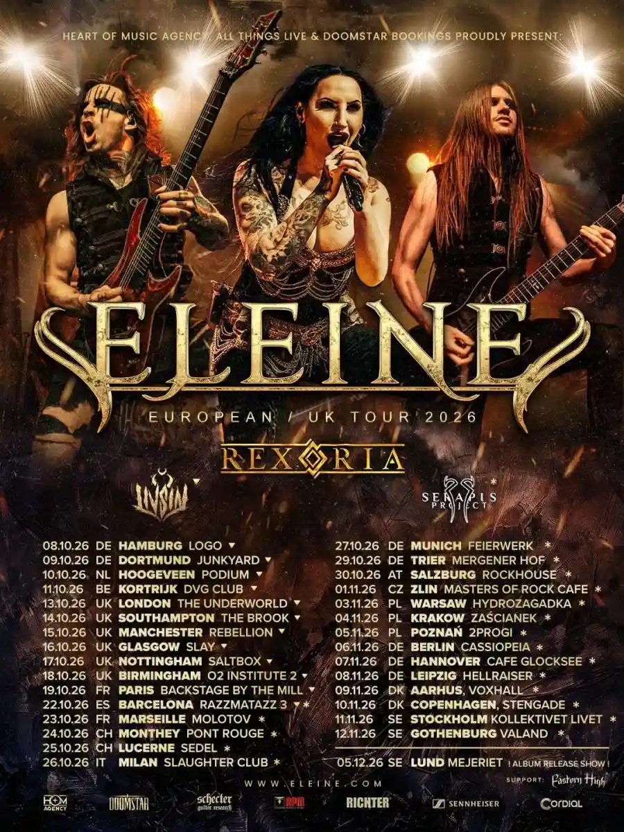 Event flyer for Eleine - European / UK Tour 2026, live in Paderno Dugnano on 26 October 2026
