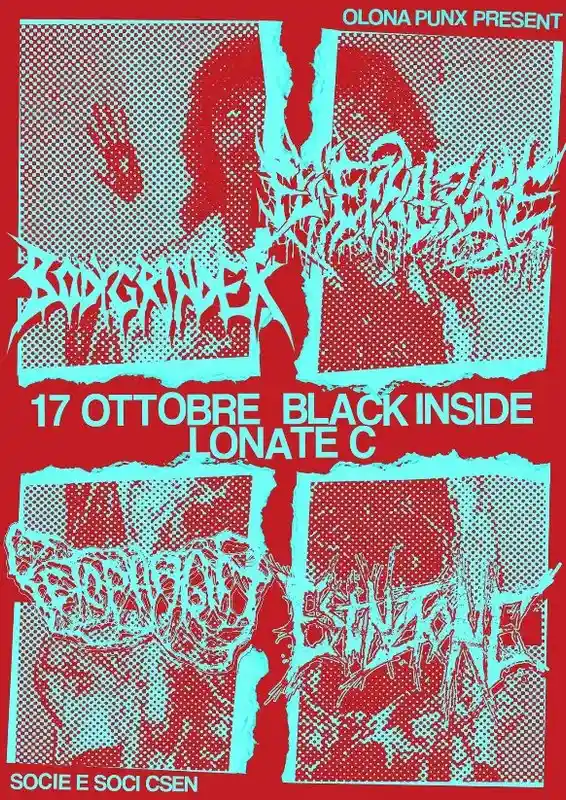 Event flyer for Estinzione - Tour 2026, live in Lonate Ceppino on 17 October 2026
