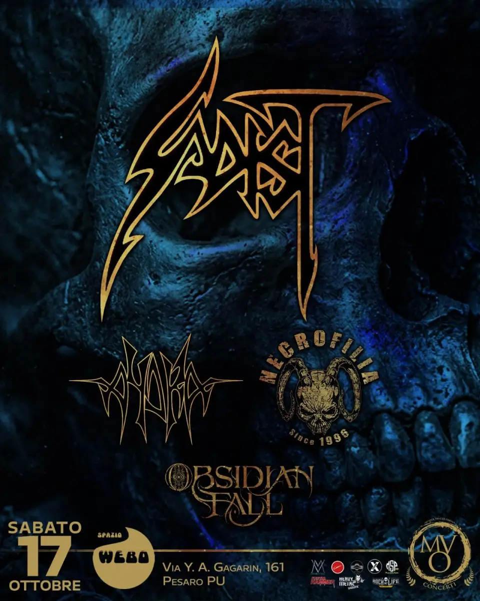 Flyer for Sadist - Tour 2026, Pesaro e Urbino, 17 October 2026