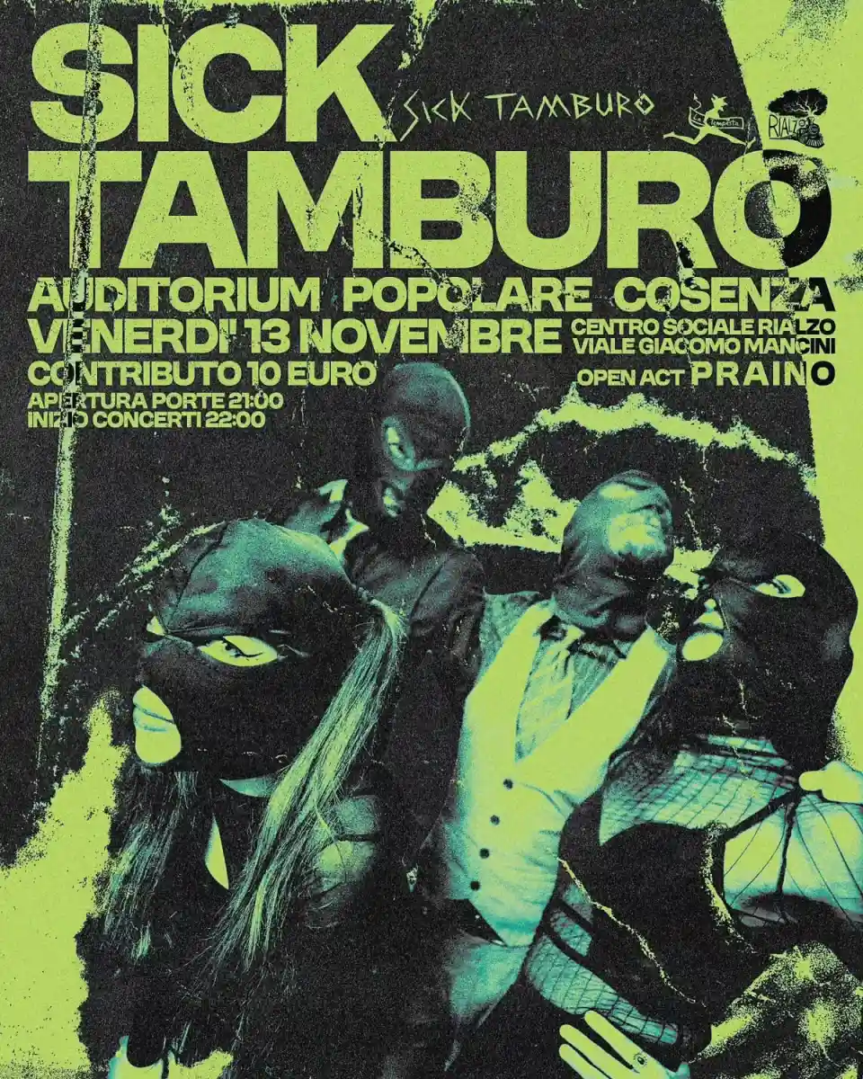 Flyer for Sick Tamburo Winter Tour, Cosenza, 13 November 2026