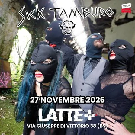 Flyer for Sick Tamburo Winter Tour, Brescia, 27 November 2026